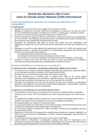 Note de position inter-associative pour la COP20