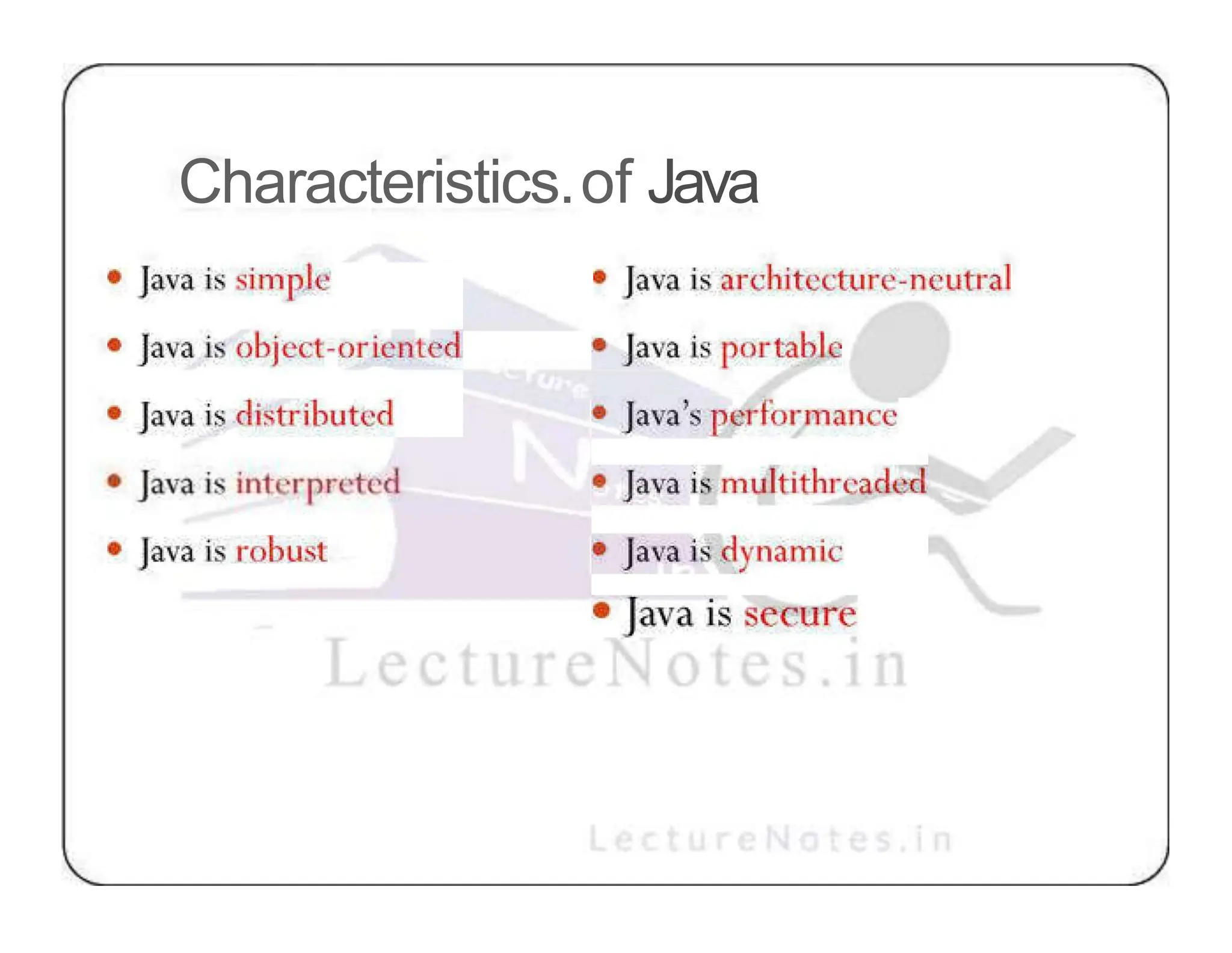 Characteristics.of Java 