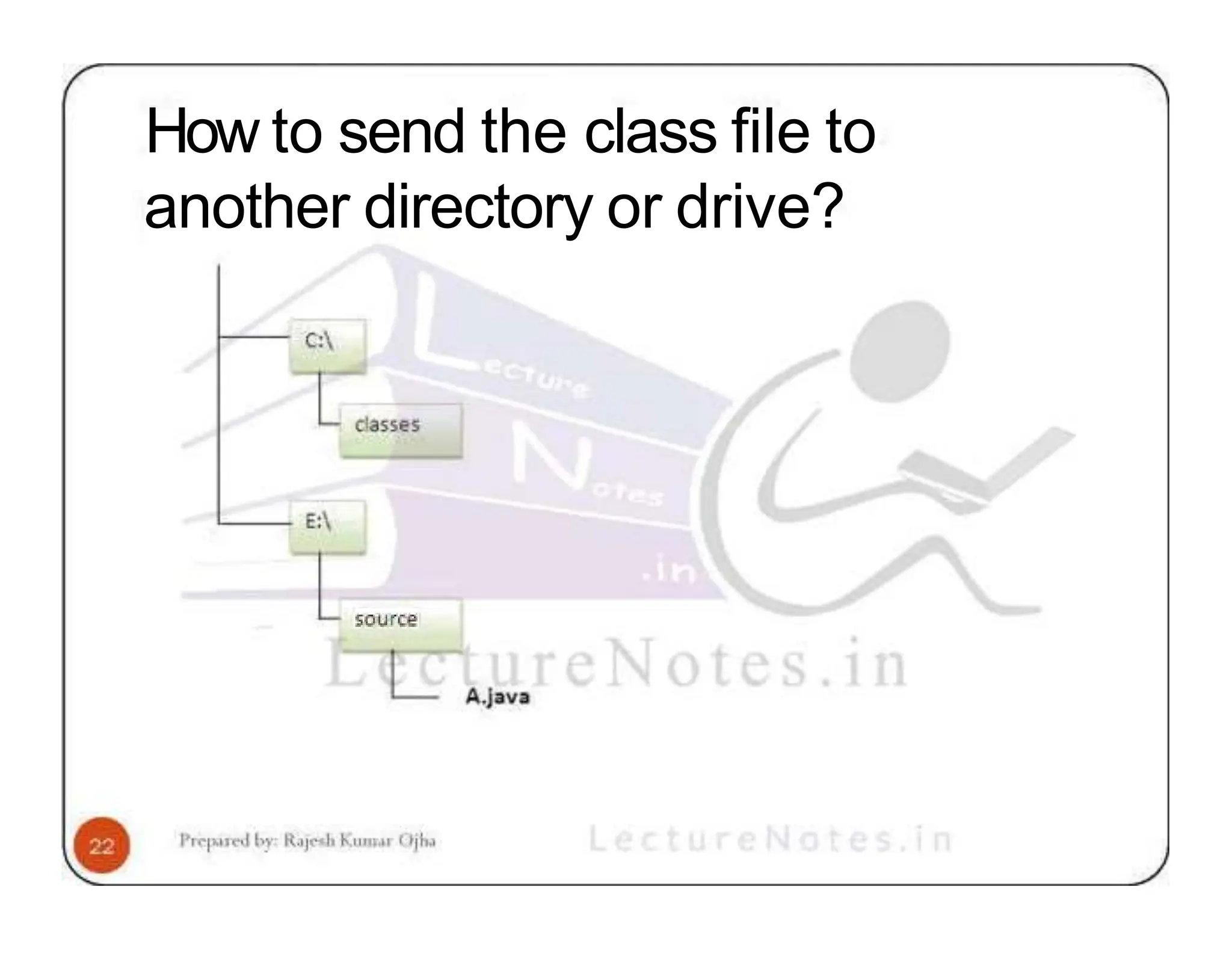 How to send the class file to another directory or drive? 