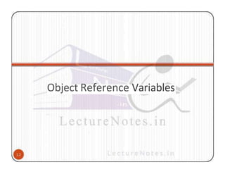 Object Reference Variables
 