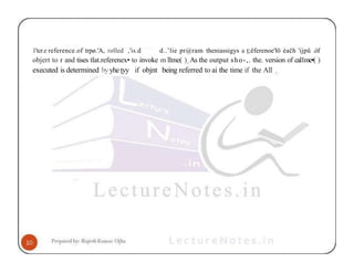 1'ter.e reference.of trpø.'A, rølled ,'is.d d..’lie pr@ram theniassigys a ț;êferenoe'łö éačh 'ijpü .óf
objert to r and tises tlat.referenex• to invoke m llme( ) As the output sho-,. the. version of cal1me•( )
executed is determined byyhețyy if objnt being referred to ai the time if the All
 