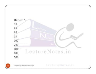 Outrut: 5
10
20
25
100
200
300
400
500
 