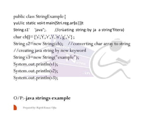 yuLlic static voi‹t main(Stri.reg.ar§s|])t
String.s1' 'java";. //crùating string:by ja a string'fitera)
 