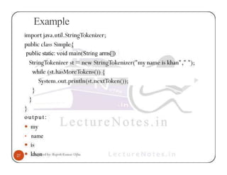Example
public static: void main(String arms[])
output:
• name
 