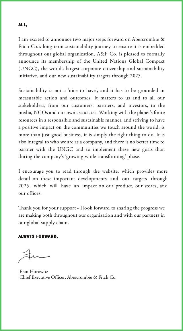 abercrombie and fitch sustainability
