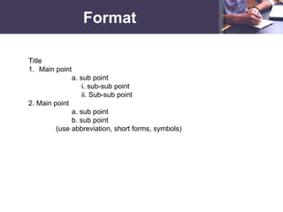 Note making | PPT