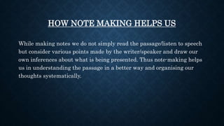 NOTE MAKING . | PPTX