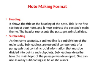 Note Making..PPT.pptx class 11 cbse .... | PPTX