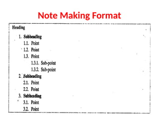 Note Making..PPT.pptx class 11 cbse .... | PPTX