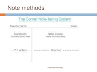 Note making and note taking | PPTX