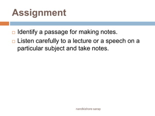 Note making and note taking | PPTX