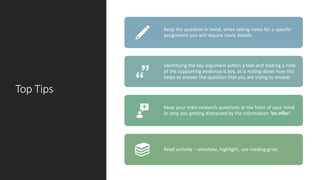 Note making for assignments | PPTX