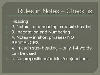Notes Examples Using Heading Notemaking ppt.pptx