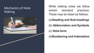 Note Making & Summarising.pptxdzhshdhdhdhdh | PPTX
