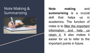 Note Summarising Ruling Note Making & Summarising class 12..pptx