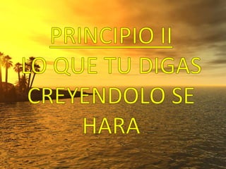 PRINCIPIO IILO QUE TU DIGAS CREYENDOLO SE HARA