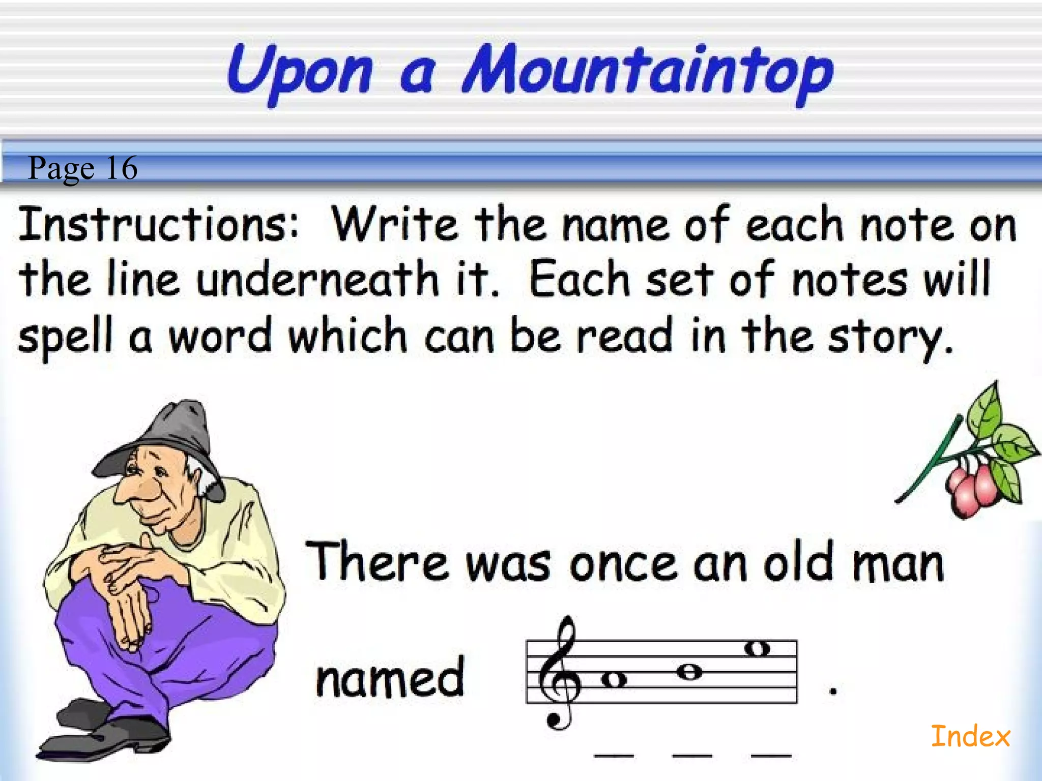 Upon a Mountaintop
Index
Page 16
 