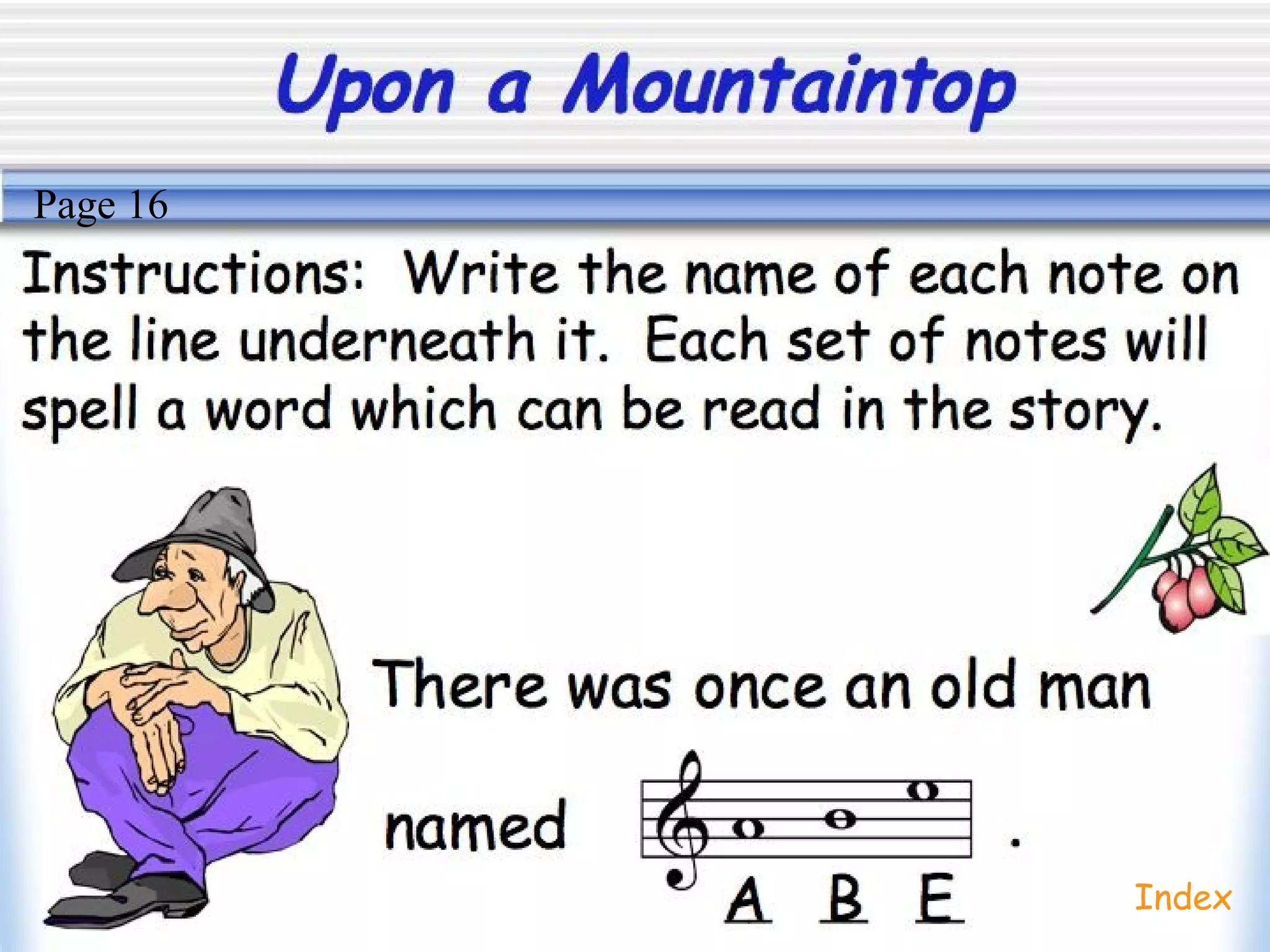 Upon a Mountaintop
Index
Page 16
 