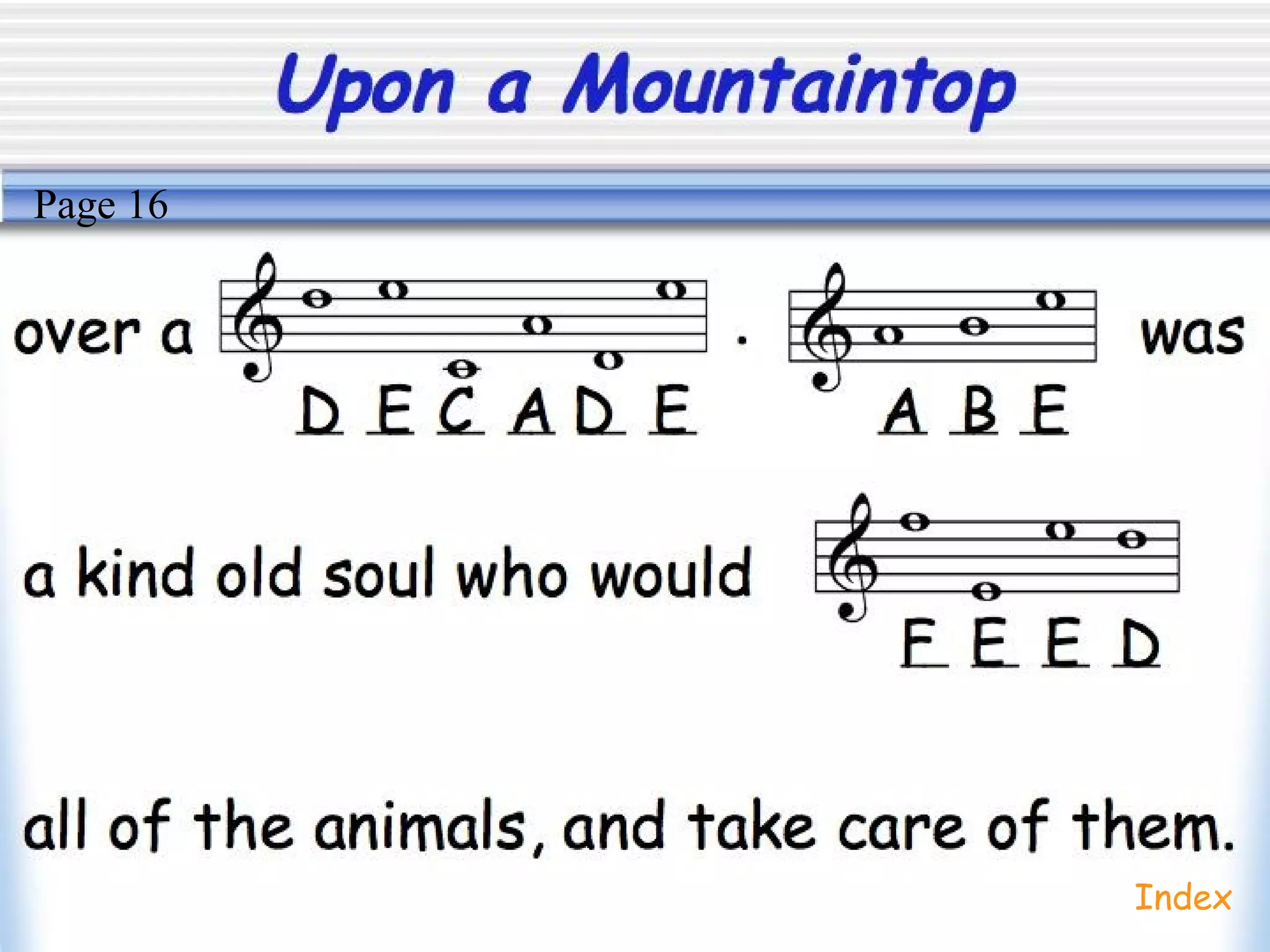 Upon a Mountaintop
Index
Page 16
 