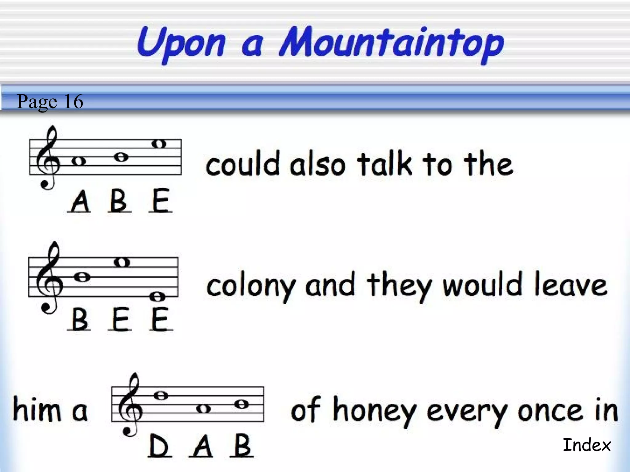 Upon a Mountaintop
Index
Page 16
 