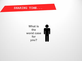 SHARING TIME...




       What is
         the
      worst case
         for
        you?
 