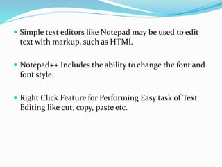 Notepad ++ | PPTX | Desktop Publishing | Computer Software and Applications