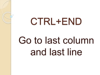 CTRL+END
Go to last column
and last line
 