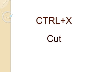 CTRL+X
Cut
 