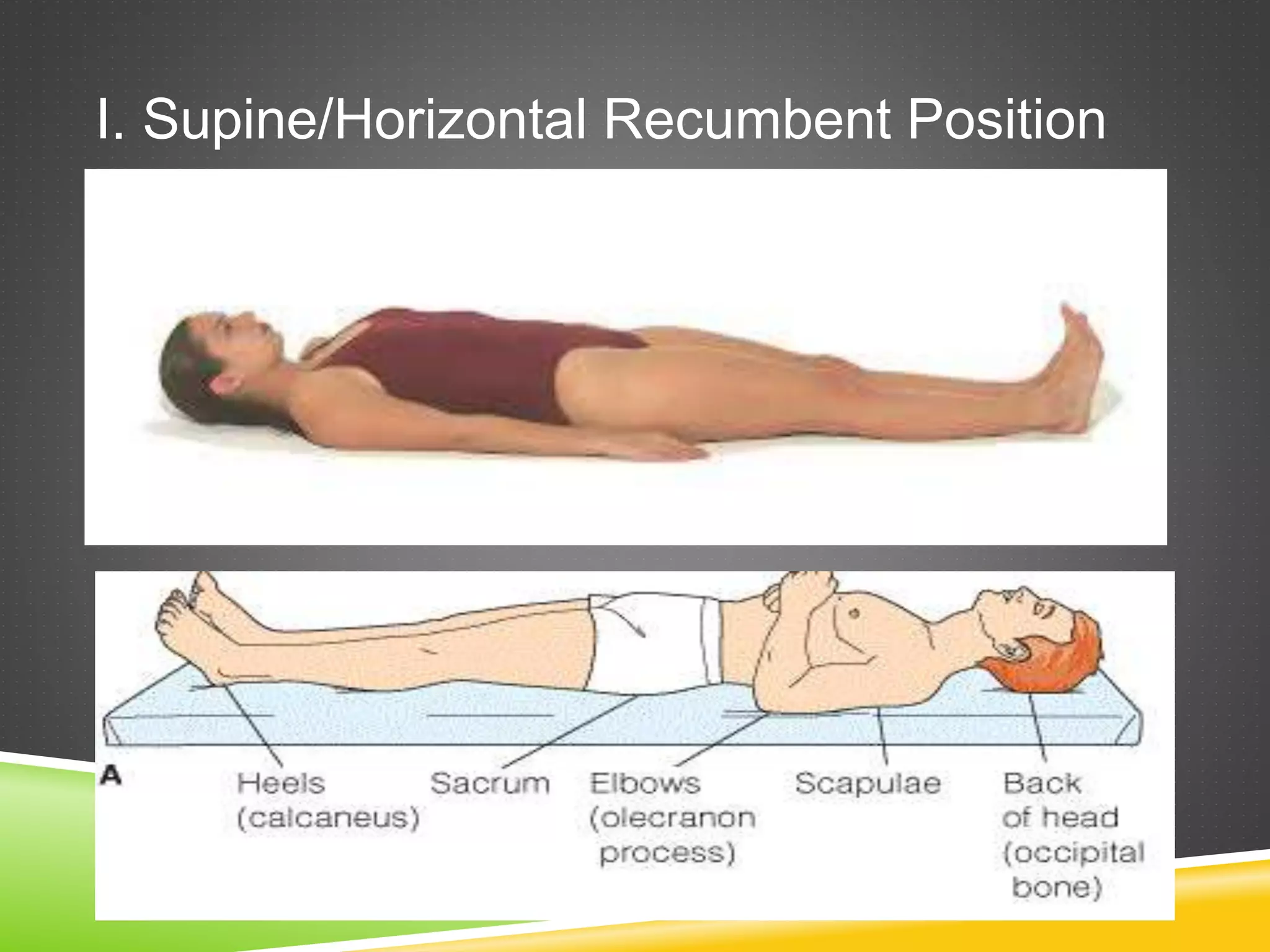 Recumbent Example Comfort Positions | PPTX