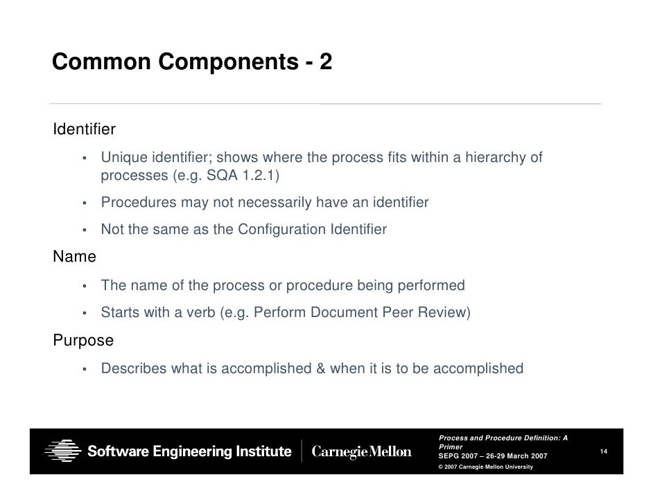 processes and procedures