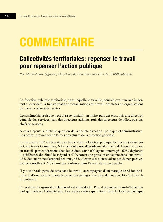 La qualité de vie au travail  un levier de compétitivité