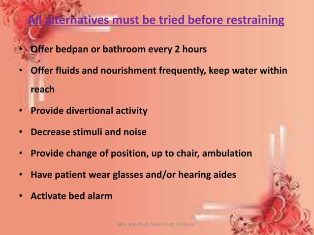 Patient safety Devices - Restraints | PPTX