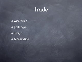 trade
wireframe

prototype

design

server-side
 