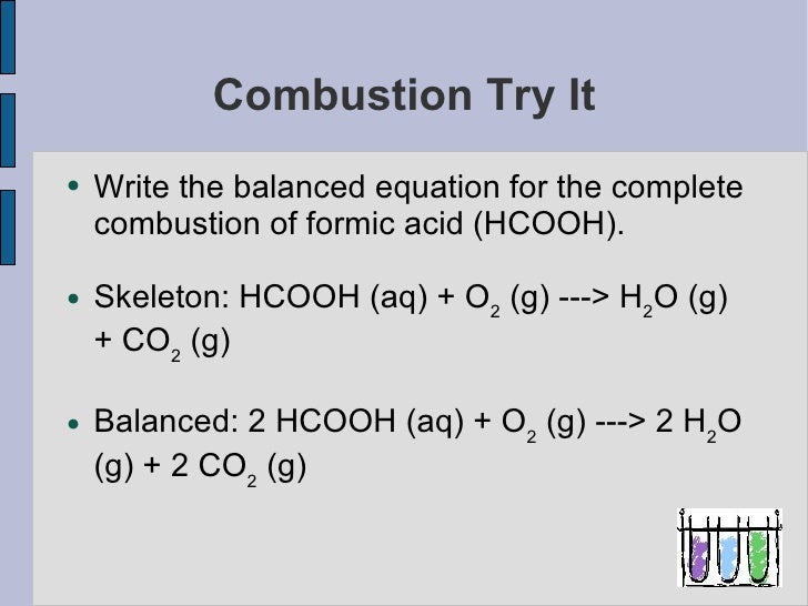 Formic Acid, Hcooh, Is A Weak Electrolyte. Types of Reactions: Double Replacement and Combustion