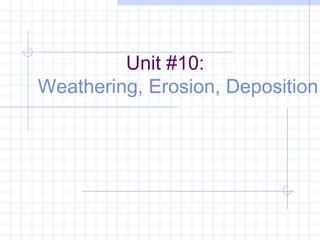 Unit #10:
Weathering, Erosion, Deposition
 