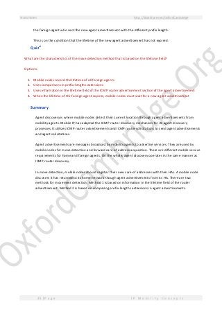 Refix Mobility IP Mobility Concepts - Study Notes | PDF