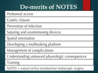 De-merits of NOTES
 