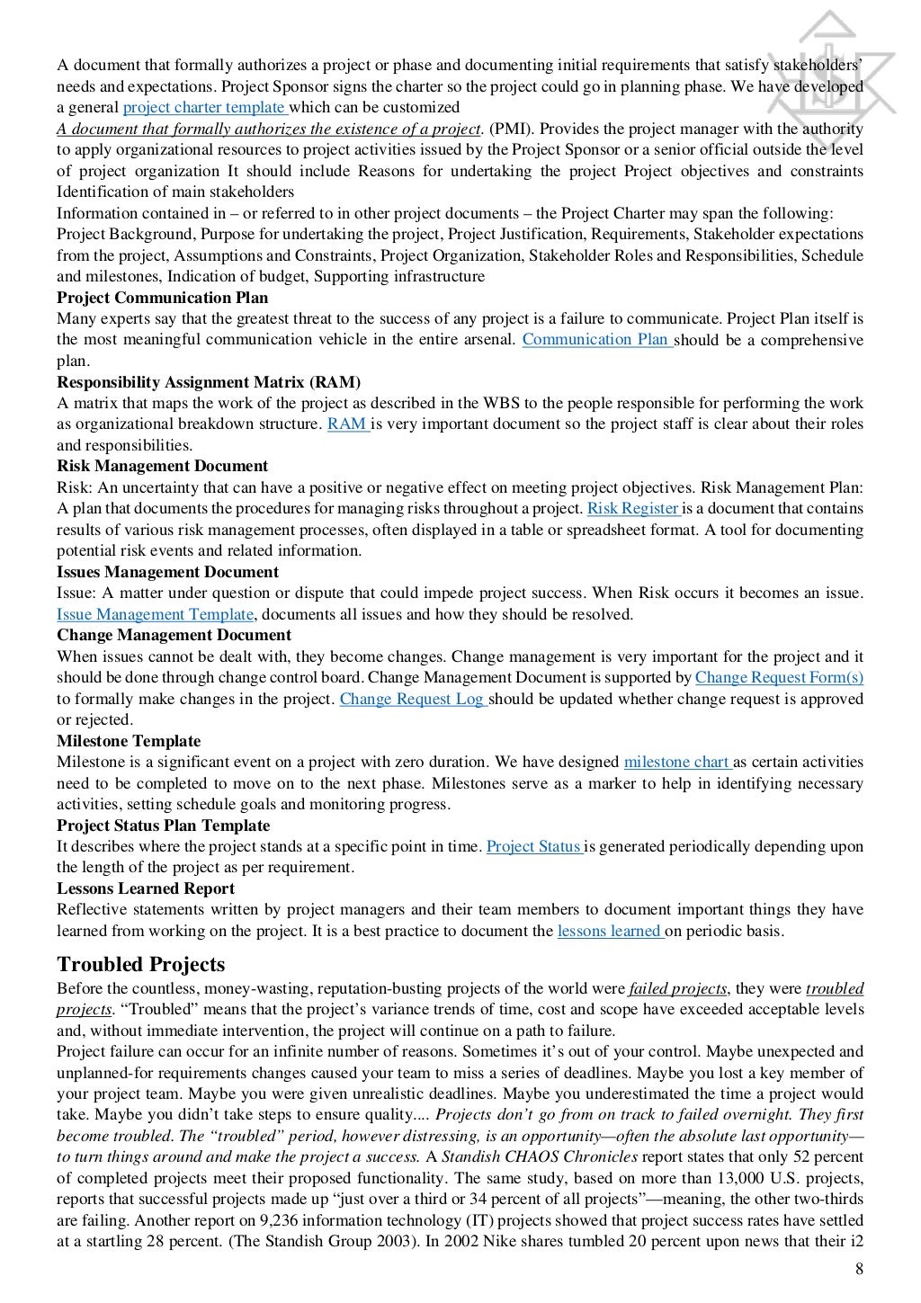 Project Planning and Management Notes