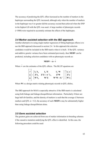 QTL Mapping, MAS and Genomic Selection | PDF
