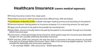 Primary Insurance Examples Medical Billing Healthcare Insurance Data | PPTX