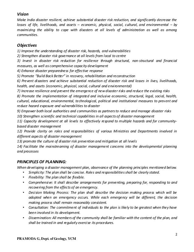 Disaster Management System In India Notes