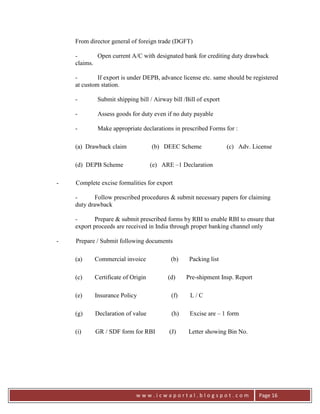 Drawback Declaration Form Notes customs (1) | PDF