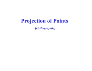 Projection of Points
(Orthographic)
 