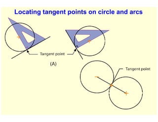 Locating tangent points on circle and arcs
 