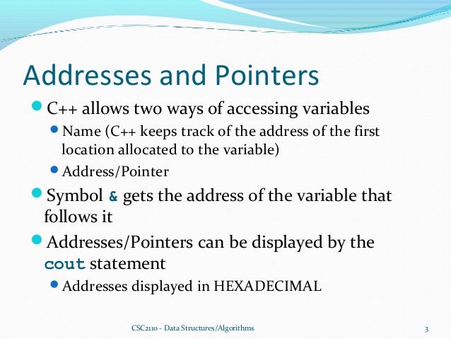 Notes Fp201 Pointer Notes Notes Fp201 Pointer Notes