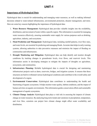 Hydrology and water resources engineering (FM-2) NOTES (B-Tech Civil ...