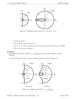 Notes nyquist plot and stability criteria | PDF