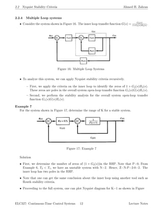 Notes nyquist plot and stability criteria | PDF
