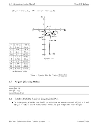 Notes nyquist plot and stability criteria | PDF