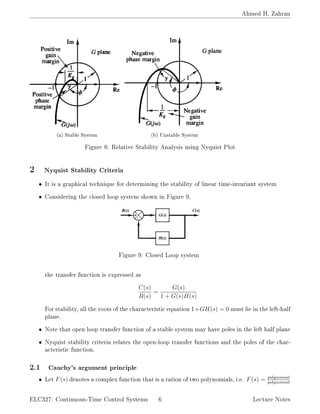 Notes nyquist plot and stability criteria | PDF